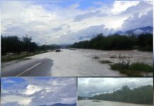 Carretera 101 cerrada por desbordamiento en Tula, Tamaulipas