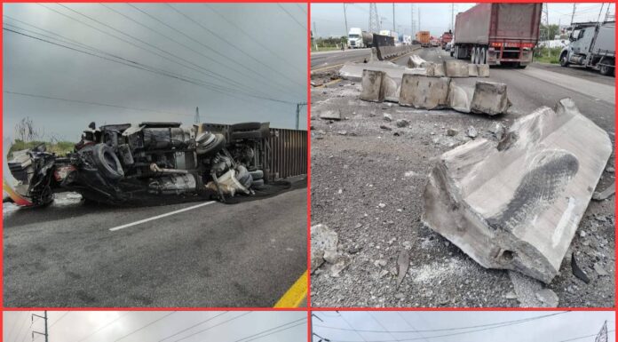 Carambola de tráilers colapsa Autopista Monterrey–Saltillo