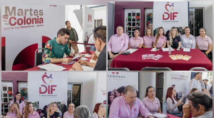 Beto Granados atiende a familias en la colonia Las Flores