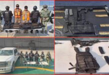 Capturan a dos presuntos delincuentes, aseguran armas y equipo táctico