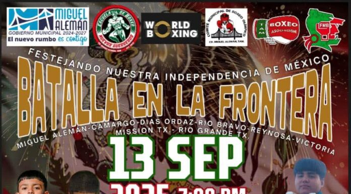Batalla en la Frontera reúne a jóvenes boxeadores en Miguel Alemán