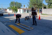 Seguridad vial mejora con cruces peatonales en Reynosa