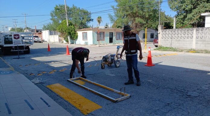 Seguridad vial mejora con cruces peatonales en Reynosa