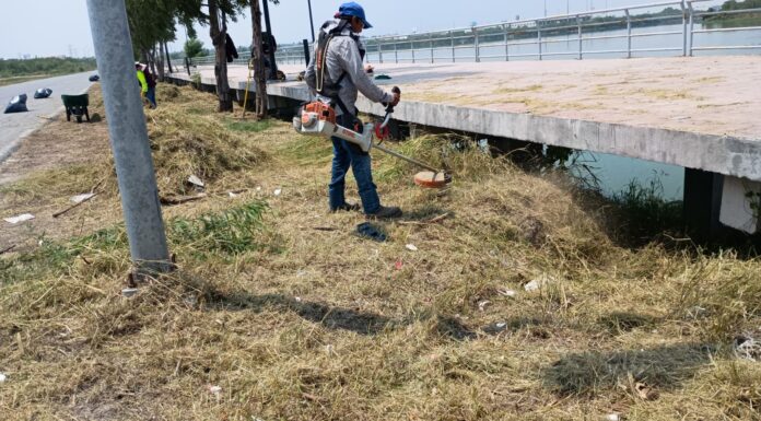 Mantenimiento de espacios públicos por el Gobierno Municipal de Reynosa