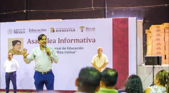 Presidió Carlos Peña Ortiz Asamblea Informativa de la Beca Universal de Educación Básica Rita Cetina