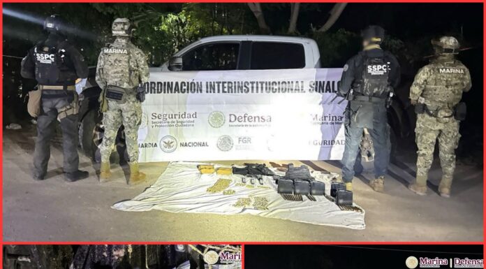 Detienen a tres hombres tras operativo de Marina en Sinaloa