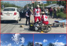 Choque entre auto y moto causa semi-amputación a adolescente