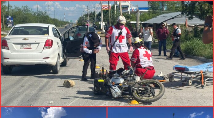 Choque entre auto y moto causa semi-amputación a adolescente