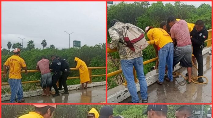 Rescate en río San Marcos: Guardia Estatal salva a hombre arrastrado por la corriente