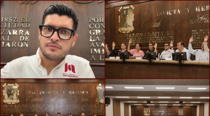 Beto Granados encabeza sesión del Cabildo en Matamoros y aprueba convenio con ITAVU