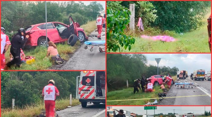 Choque frontal deja cinco muertos y cuatro heridos