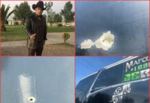 Balean autobús de Marco Flores y la Banda Jerez en carretera Oaxaca–Zacatecas