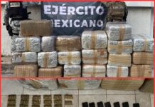 Ejército Mexicano asegura armas y droga en Nuevo Laredo