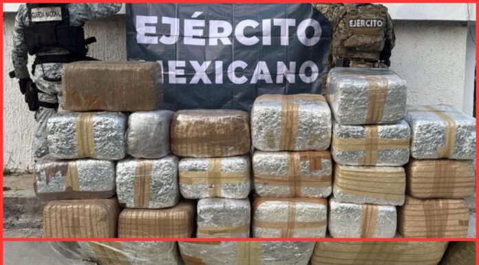 Ejército Mexicano asegura armas y droga en Nuevo Laredo