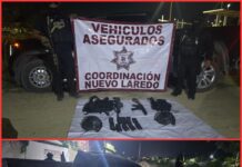 Guardia Estatal asegura vehículo y arsenal tras enfrentamiento en Nuevo Laredo