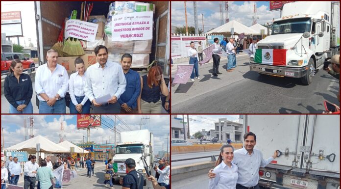 Reynosa envía 27 toneladas de ayuda a comunidades del norte de Veracruz