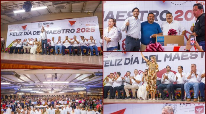 Carlos Peña celebra el Día del Maestro con emotivo homenaje en Reynosa