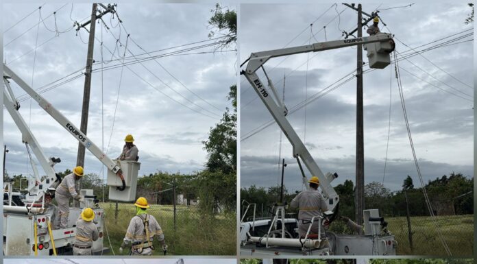 CFE restablece parcialmente energía tras frente frío en Tamaulipas