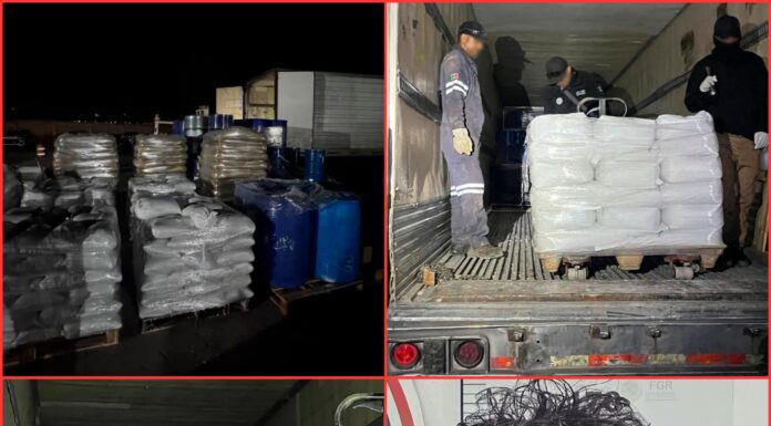 Caen con 13 toneladas de químicos usados para fabricar droga