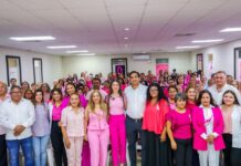 Por la salud de las mujeres el Alcalde Carlos Peña Ortiz pudo en marcha el Mes Rosa
