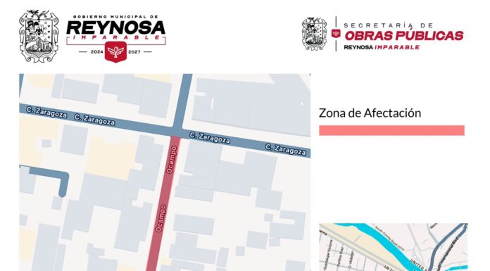 Aviso de Cierre de Vialidad en el Centro Histórico de Reynosa