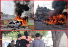 Fuga de gas provoca explosión y voraz incendio en Infonavit