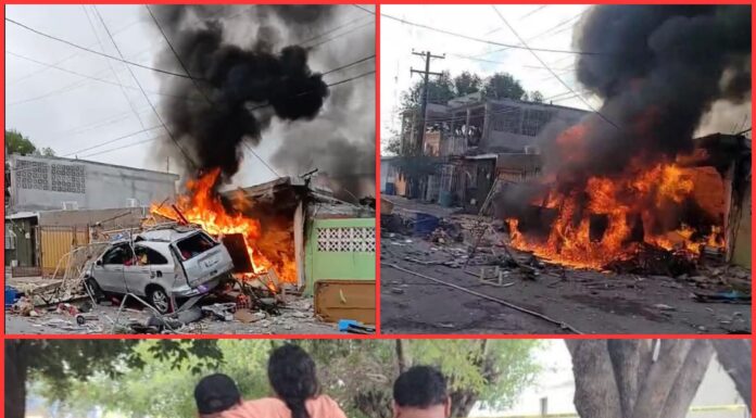 Fuga de gas provoca explosión y voraz incendio en Infonavit