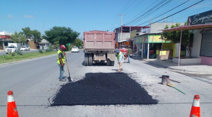 Rehabilitó vialidades la Secretaría de Servicios Públicos en Reynosa