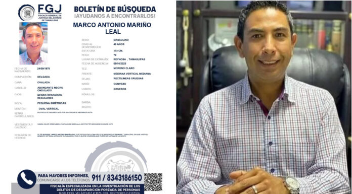 Desaparece empresario Marco Antonio Mariño Leal en Reynosa