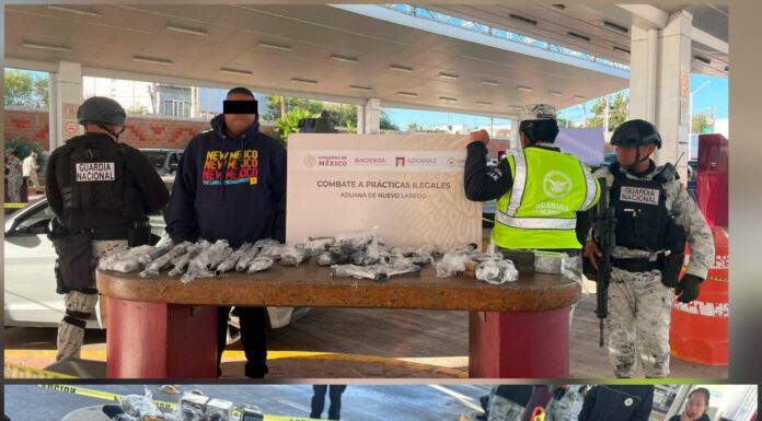 Detienen a estadounidense con arsenal en puente internacional de Reynosa