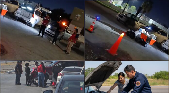 Brigadistas Delta refuerzan apoyo vial y mecánico en Reynosa