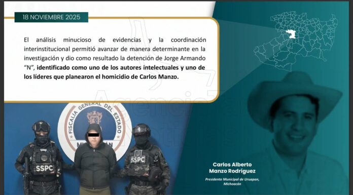 Detienen a líder criminal responsable del asesinato de Carlos Manzo tras operación interinstitucional en Michoacán