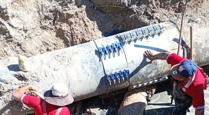 Trabaja COMAPA Reynosa en la reparación del emisor sanitario en la colonia Manuel Tárrega