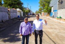 Pavimenta Gobierno de Carlos Peña Ortiz calle Chiapas en la Esfuerzo Nacional