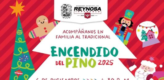 Invita Alcalde Carlos Peña Ortiz al tradicional Encendido del Pino 2025, Reynosa