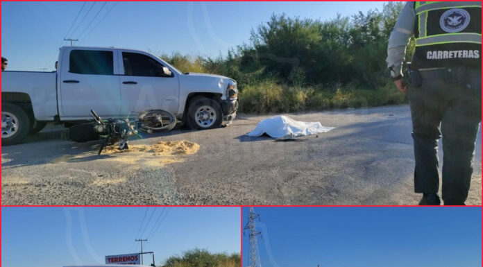 Motociclista muere tras choque con patrulla en carretera a Matamoros