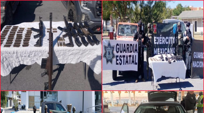 Rescatan a persona secuestrada y aseguran arsenal y vehículos