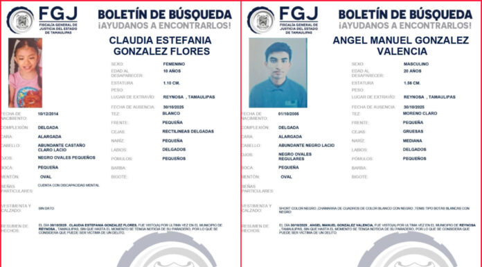 Desaparece una familia completa en Reynosa; piden apoyo ciudadano para localizarlos