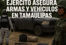 Ejército asegura armas y vehículos en Tamaulipas