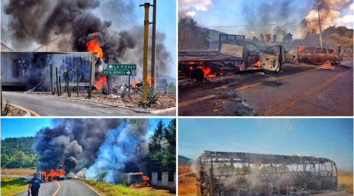 Ola de violencia en Michoacán: incendian vehículos y bloquean carreteras tras operativo