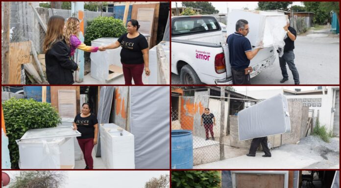 Apoyo del DIF Matamoros llega a familia tras incendio