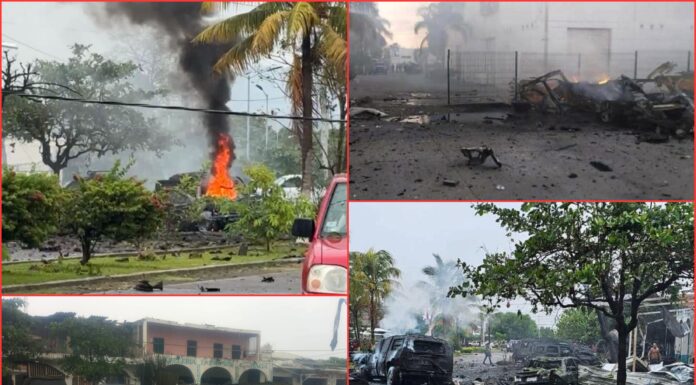 Explosión sacude Coahuayana: estalla vehículo cargado con explosivos a metros de la alcaldía y un hospital