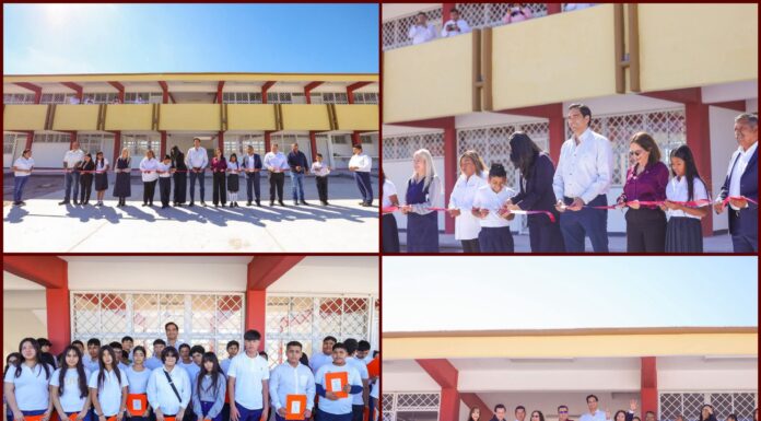 Carlos Peña inaugura Secundaria 17 en Reynosa