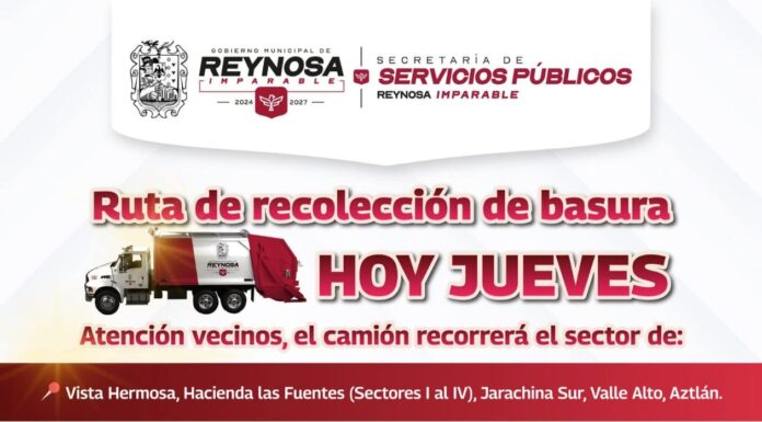 Jueves de recolección, estas colonias serán las visitadas: