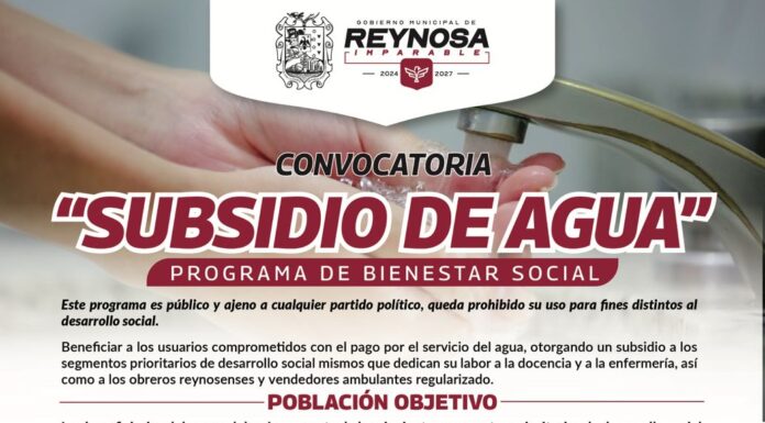 Invita Carlos Peña Ortiz a usuarios a solicitar el Subsidio del Agua