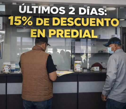 Últimos 2 días con 15% al Predial 2026