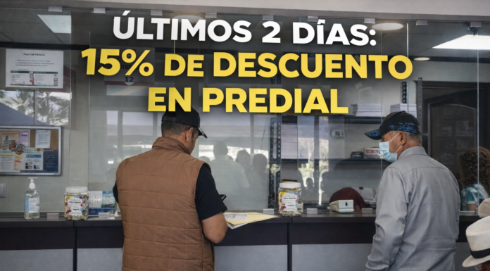 Últimos 2 días con 15% al Predial 2026
