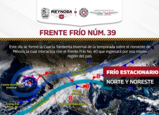 Frente Frío Número 40 podría traer lluvias a Reynosa