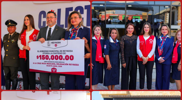 Gobierno de Reynosa dona 150 mil pesos a Cruz Roja