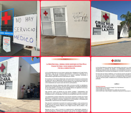 Cruz Roja cierra en Ciudad Victoria y ocho bases en Tamaulipas